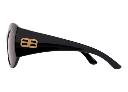 Balenciaga Hourglass Round Sunglasses Black