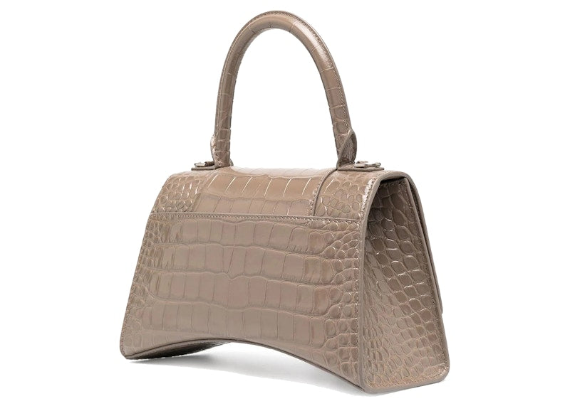 Balenciaga Hourglass S Top Handle Tote Bag Beige