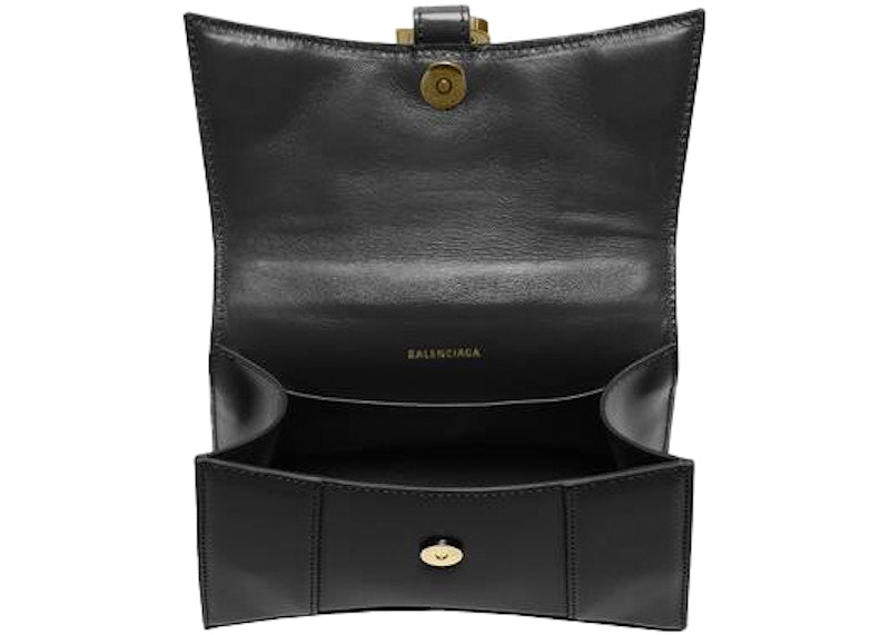 Balenciaga Hourglass Top Handle Bag Extra Small Black