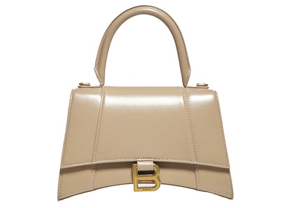 Balenciaga Hourglass Top Handle Bag Small Beige