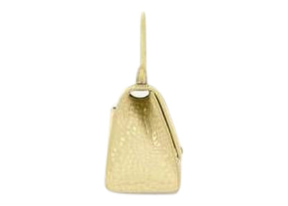 Balenciaga Hourglass Top Handle Bag Small Crocodile Embossed Yellow