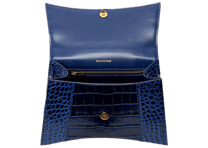 Balenciaga Hourglass Top Handle Bag Small Shiny Box Black