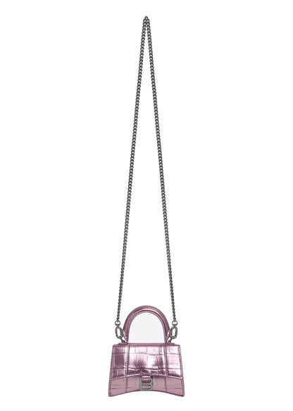 Balenciaga Hourglass Top Handle Mini Pink Metallized