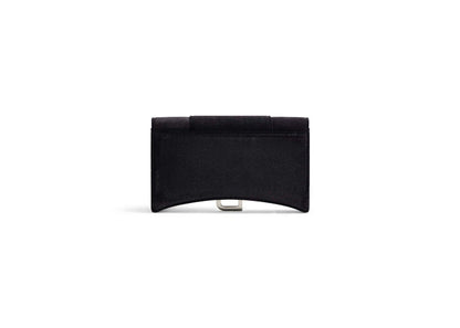 Balenciaga Hourglass Velvet Jersey Wallet on Chain Black