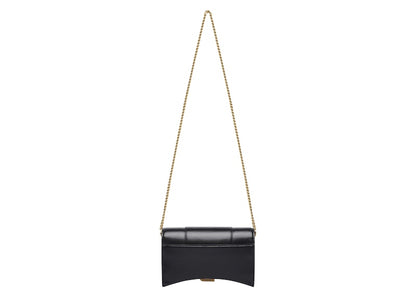 Balenciaga Hourglass Wallet On Chain Black