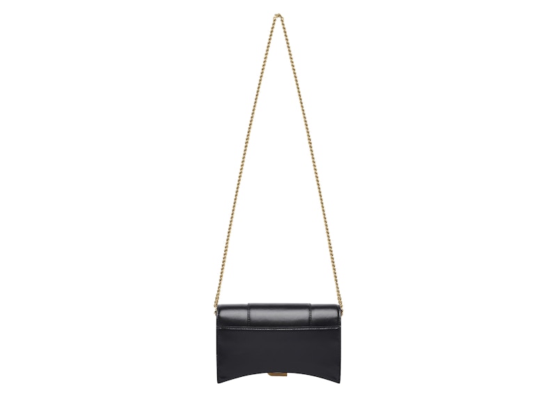 Balenciaga Hourglass Wallet On Chain Black