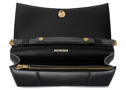 Balenciaga Hourglass Wallet On Chain Black