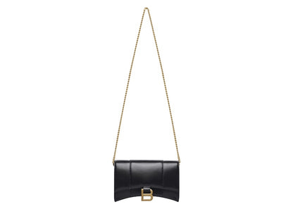Balenciaga Hourglass Wallet On Chain Black