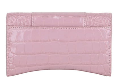 Balenciaga Hourglass Wallet With Chain Pink