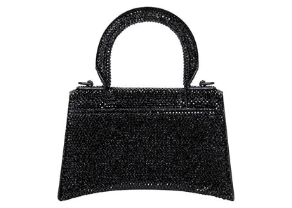 Balenciaga Hourglass XS Hangbag With Rhinestones Black