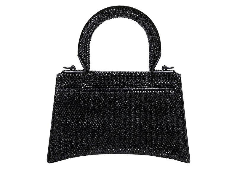 Balenciaga Hourglass XS Hangbag With Rhinestones Black