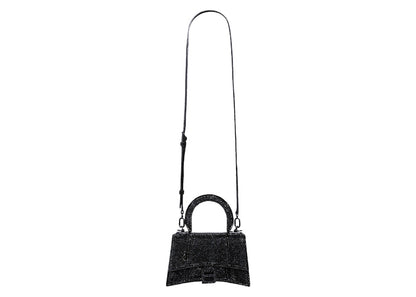Balenciaga Hourglass XS Hangbag With Rhinestones Black