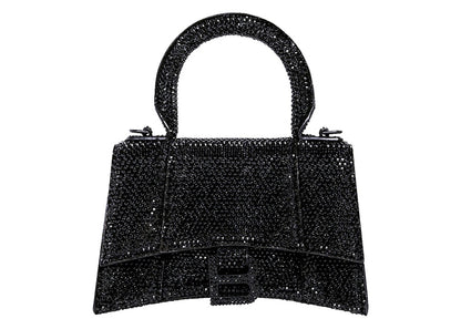 Balenciaga Hourglass XS Hangbag With Rhinestones Black