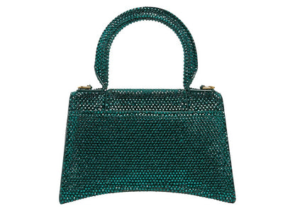 Balenciaga Hourglass XS Hangbag With Rhinestones Green
