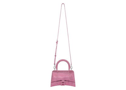 Balenciaga Hourglass XS Hangbag With Rhinestones Pink