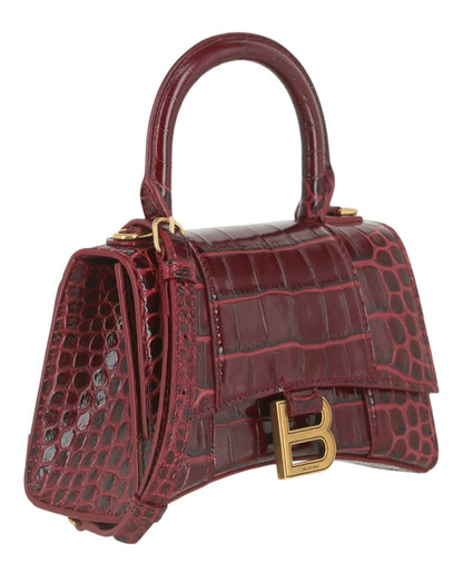 Balenciaga Hourglass XS Top Handle Dark Red