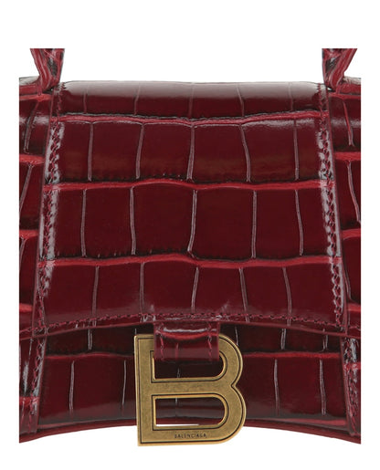 Balenciaga Hourglass XS Top Handle Dark Red