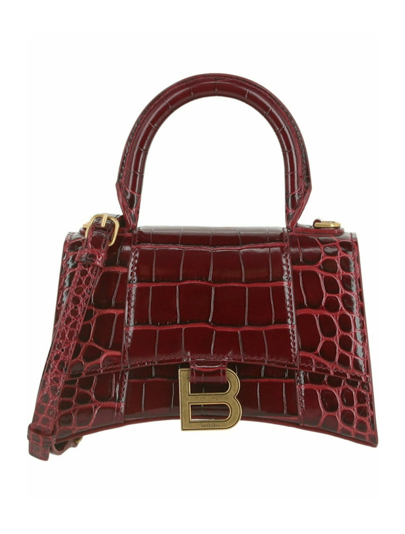 Balenciaga Hourglass XS Top Handle Dark Red