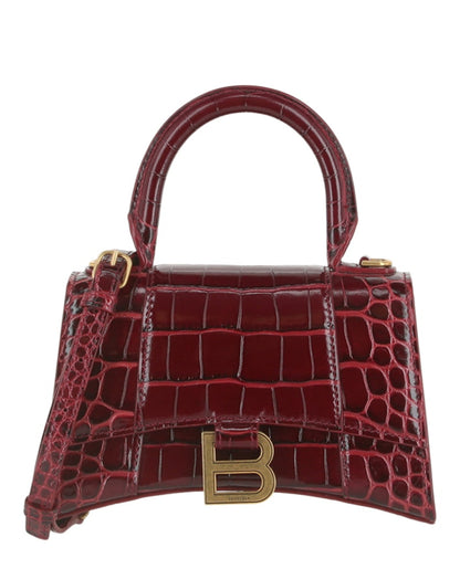 Balenciaga Hourglass XS Top Handle Dark Red