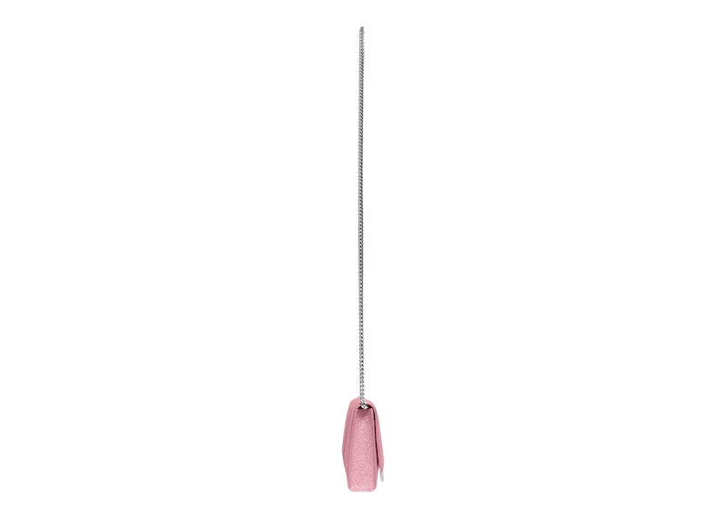 Balenciaga Hourglass XS Wallet On Chain In Sparkling Fabric Pink