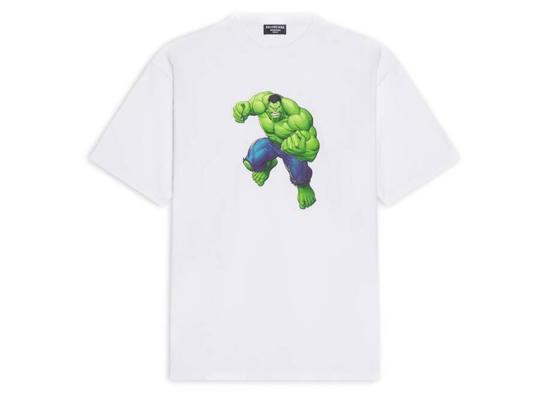 Balenciaga Womens Hulk 2021 MARVEL Medium Fit T-shirt White