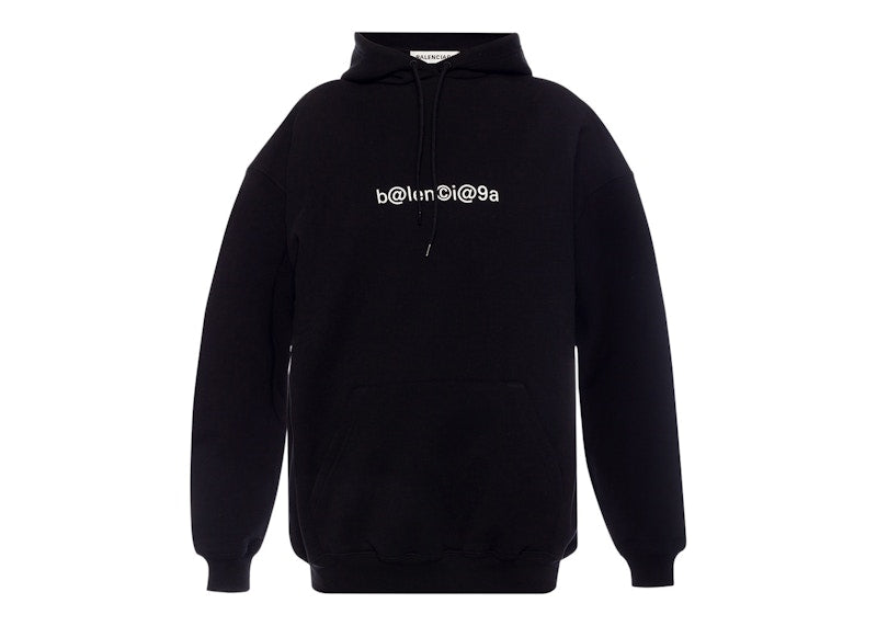 Balenciaga Large Fit Symbolic Hoodie Black/White