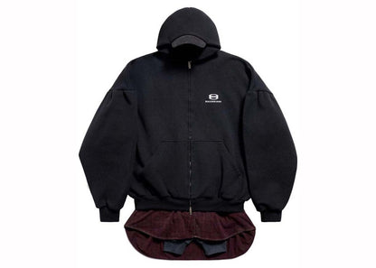 Balenciaga Layered Hoodie Black