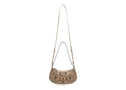 Balenciaga Le Cagole Mini Bag with Chain BB Monogram Beige/Brown