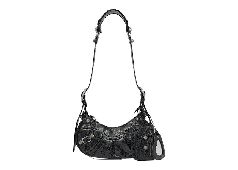 Balenciaga Le Cagole Shoulder Bag XS Rhinestones Black