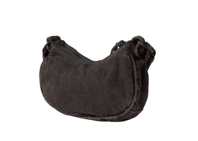 Balenciaga Le Cagole Small Embellished Denim Shoulder Bag Black Denim