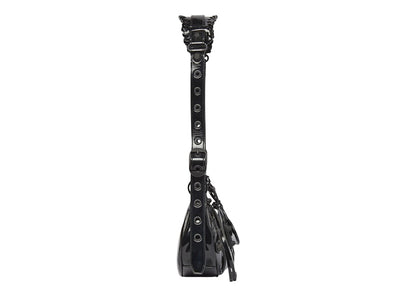 Balenciaga Le Cagole XS Shoulder Bag In Patent Fabric Black