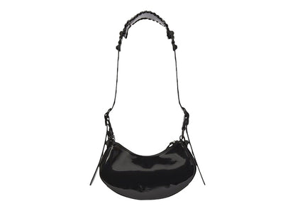 Balenciaga Le Cagole XS Shoulder Bag In Patent Fabric Black