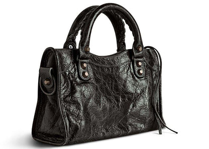 Balenciaga Le City Mini Bag In Black Arena Storico Lambskin Brass Hardware Black (8063952ABEK1000)