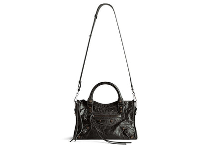 Balenciaga Le City Mini Bag In Black Arena Storico Lambskin Brass Hardware Black (8063952ABEK1000)