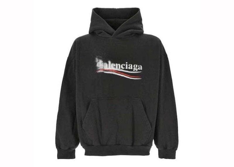 Balenciaga Logo Hoodie Black