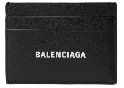 Balenciaga Logo Print (4 Card Slot) Card Holder Black