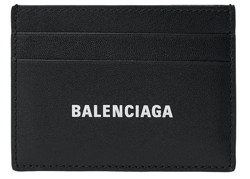 Balenciaga Logo Print (4 Card Slot) Card Holder Black