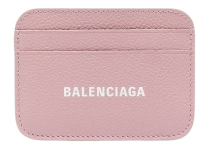 Balenciaga Logo Print (4 Card Slots 1 Slip Pocket) Cash Card Holder Pink/White