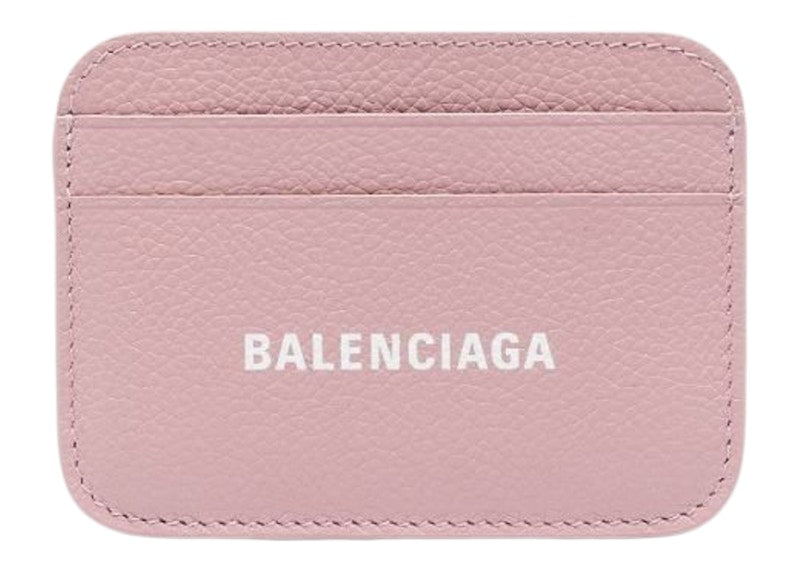 Balenciaga Logo Print (4 Card Slots 1 Slip Pocket) Cash Card Holder Pink/White
