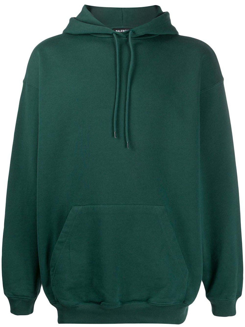Balenciaga Logo Print Hoodie Green/White