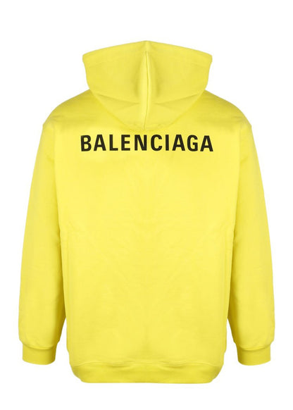Balenciaga Logo Print Hoodie Yellow