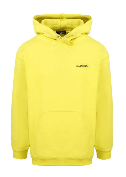 Balenciaga Logo Print Hoodie Yellow