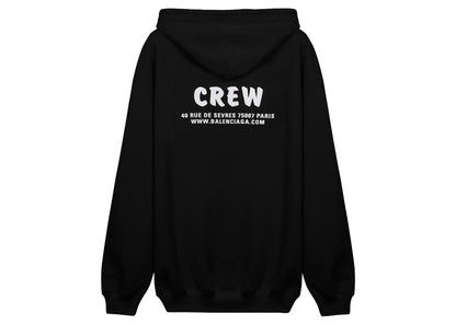 Balenciaga Logo-Print Oversize Hoodie Black