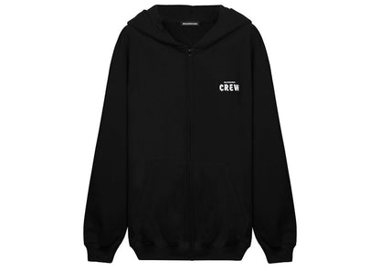 Balenciaga Logo-Print Oversize Hoodie Black