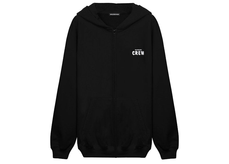 Balenciaga Logo-Print Oversize Hoodie Black