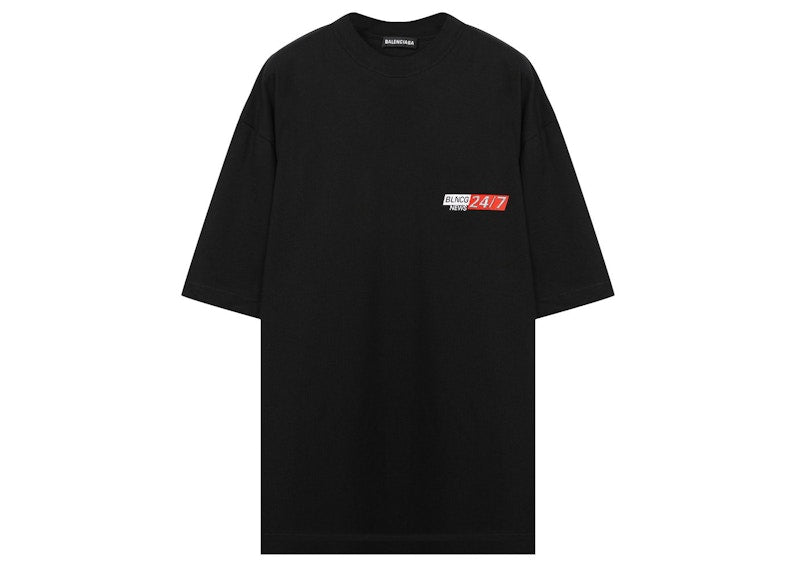 Balenciaga Logo-Print Oversize T-shirt Black