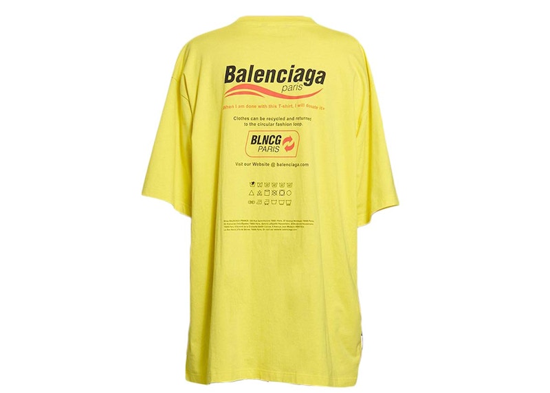 Balenciaga Logo-Print S/S T-shirt Yellow