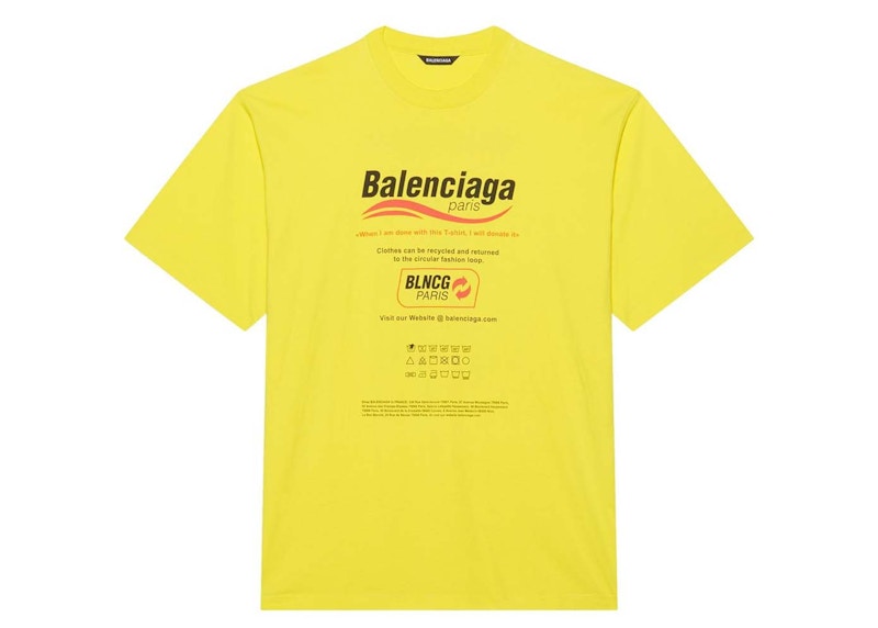Balenciaga Logo-Print S/S T-shirt Yellow