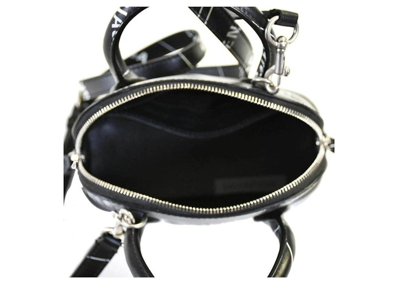 Balenciaga Logo Print Ville Shoulder Bag XXS Black