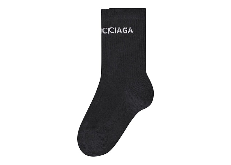 Balenciaga Logo Socks Black/White